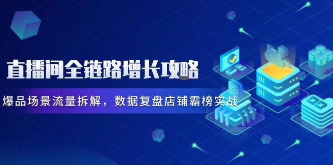 直播间全链路增长攻略，爆品场景流量拆解，数据复盘店铺霸榜实战网赚项目-副业赚钱-互联网创业-资源整合八方网创