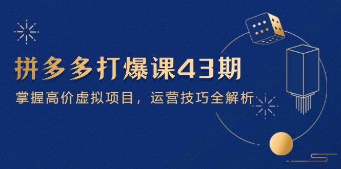 拼多多打爆课第 43 期，掌握高价虚拟项目，运营技巧全解析（15节）网赚项目-副业赚钱-互联网创业-资源整合八方网创