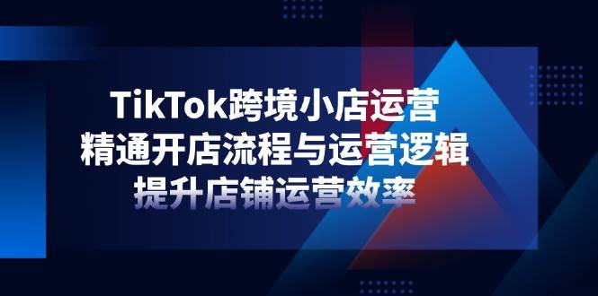 TikTok跨境小店运营，精通开店流程与运营逻辑，提升店铺运营效率网赚项目-副业赚钱-互联网创业-资源整合八方网创
