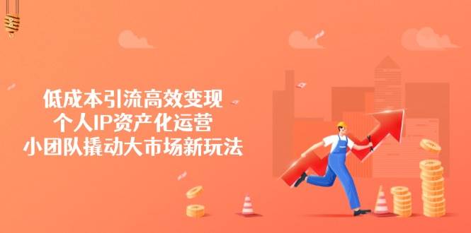 低成本引流高效变现，个人IP资产化运营，小团队撬动大市场新玩法网赚项目-副业赚钱-互联网创业-资源整合八方网创