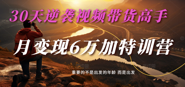 2025视频带货30天逆袭视频带货高手，单月变现6万加特训营网赚项目-副业赚钱-互联网创业-资源整合八方网创