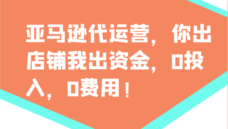 亚马逊代运营,你出店铺我出资金,0投入,0费用,无责任每天300分红,赢亏我承担网赚项目-副业赚钱-互联网创业-资源整合八方网创