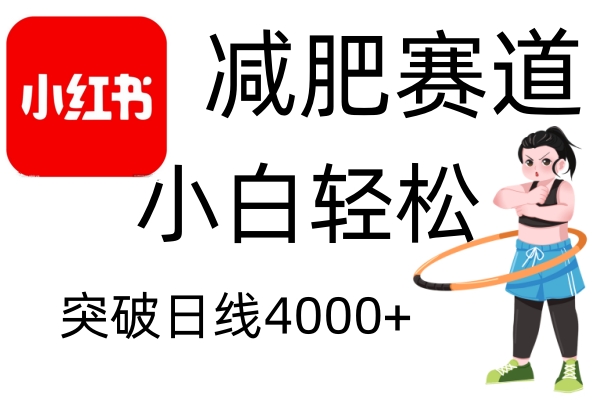 小红书减肥赛道，简单零成本，无需剪辑，不用动脑，小白轻松日利润4000+网赚项目-副业赚钱-互联网创业-资源整合八方网创