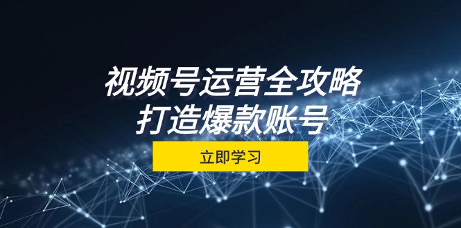视频号运营全攻略，从定位到成交一站式学习，视频号核心秘诀，打造爆款账号网赚项目-副业赚钱-互联网创业-资源整合八方网创