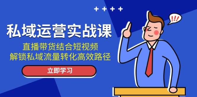 私域运营实战课：直播带货结合短视频，解锁私域流量转化高效路径网赚项目-副业赚钱-互联网创业-资源整合八方网创