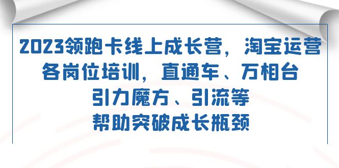 2023领跑·卡 线上成长营 淘宝运营各岗位培训 直通车 万相台 引力魔方 引流网赚项目-副业赚钱-互联网创业-资源整合八方网创