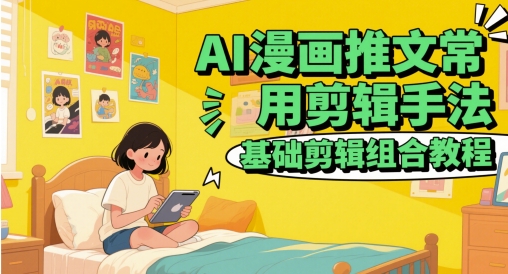AI漫画推文常用剪辑手法，基础剪辑组合教程网赚项目-副业赚钱-互联网创业-资源整合八方网创