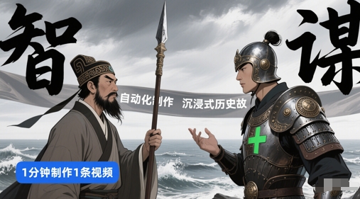 扣子工作流一键生成沉浸式历史故事，一天工作量，3分钟搞定网赚项目-副业赚钱-互联网创业-资源整合八方网创