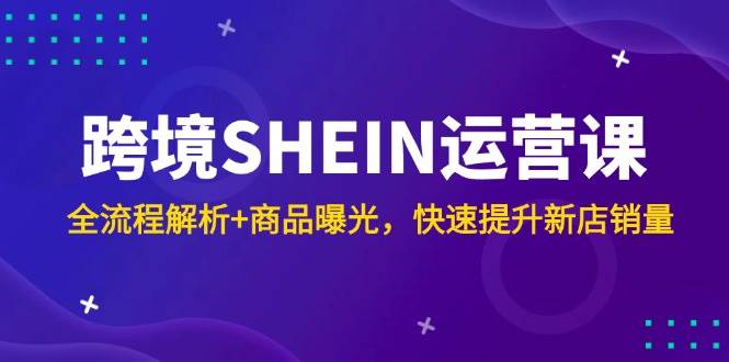 跨境SHEIN运营课，全流程解析+商品曝光，快速提升新店销量网赚项目-副业赚钱-互联网创业-资源整合八方网创