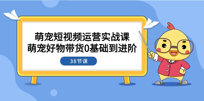 萌宠·短视频运营实战课：萌宠好物带货0基础到进阶（38节课）网赚项目-副业赚钱-互联网创业-资源整合八方网创