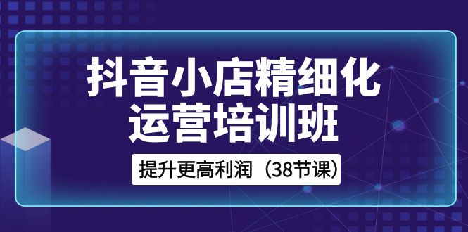 抖音小店精细化运营培训班，提升更高利润（38节课）网赚项目-副业赚钱-互联网创业-资源整合八方网创
