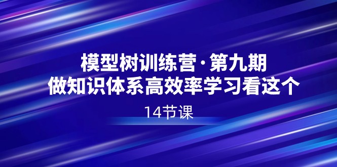 模型树特训营·第九期，做知识体系高效率学习看这个（14节课）网赚项目-副业赚钱-互联网创业-资源整合八方网创