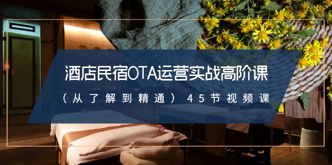 酒店民宿OTA运营实战高阶课（从了解到精通）45节视频课网赚项目-副业赚钱-互联网创业-资源整合八方网创