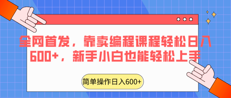 全网首发,靠卖编程课程轻松日入600+,新手小白也能轻松上手网赚项目-副业赚钱-互联网创业-资源整合八方网创