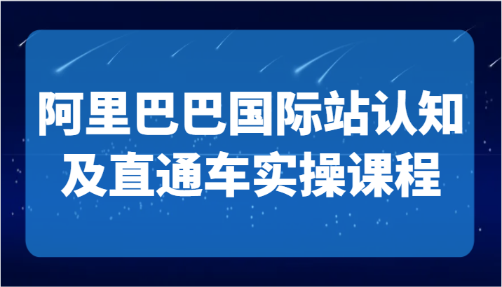 阿里巴巴国际站认知及直通车实操课-国际地产逻辑、国际站运营定位、TOP商家运营思路网赚项目-副业赚钱-互联网创业-资源整合八方网创