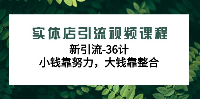 实体店引流视频课程，新引流-36计，小钱靠努力，大钱靠整合（48节课）网赚项目-副业赚钱-互联网创业-资源整合八方网创