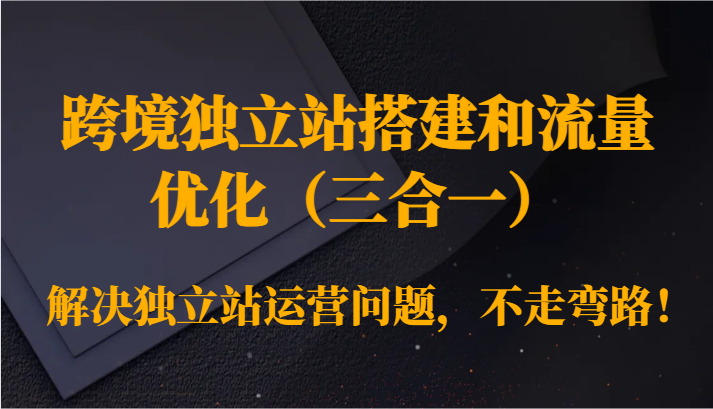 跨境独立站搭建和流量优化（三合一）解决独立站运营问题，不走弯路！网赚项目-副业赚钱-互联网创业-资源整合八方网创