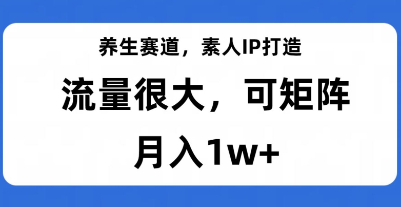 养生赛道，素人IP打造，流量很大，可矩阵，月入1w+【揭秘】网赚项目-副业赚钱-互联网创业-资源整合八方网创