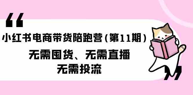 小红书电商带货陪跑营(第11期)无需囤货、无需直播、无需投流网赚项目-副业赚钱-互联网创业-资源整合八方网创
