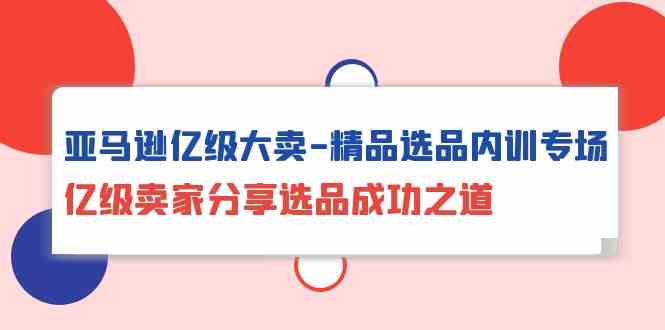 亚马逊亿级大卖精品选品内训专场，亿级卖家分享选品成功之道网赚项目-副业赚钱-互联网创业-资源整合八方网创