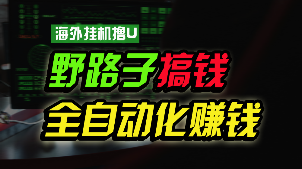 海外挂机撸U新平台，日赚15美元，全程无人值守，可批量放大，工作室内部项目！网赚项目-副业赚钱-互联网创业-资源整合八方网创