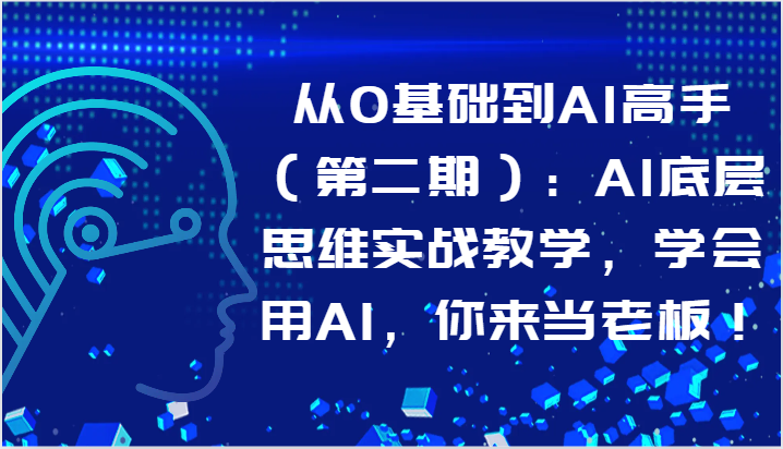 从0基础到AI高手（第二期）：AI底层思维实战教学，学会用AI，你来当老板！网赚项目-副业赚钱-互联网创业-资源整合八方网创