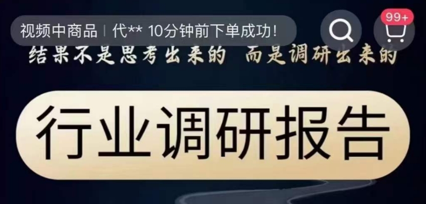 行业调研报告，结果不是思考出来的而是调研出来的网赚项目-副业赚钱-互联网创业-资源整合八方网创