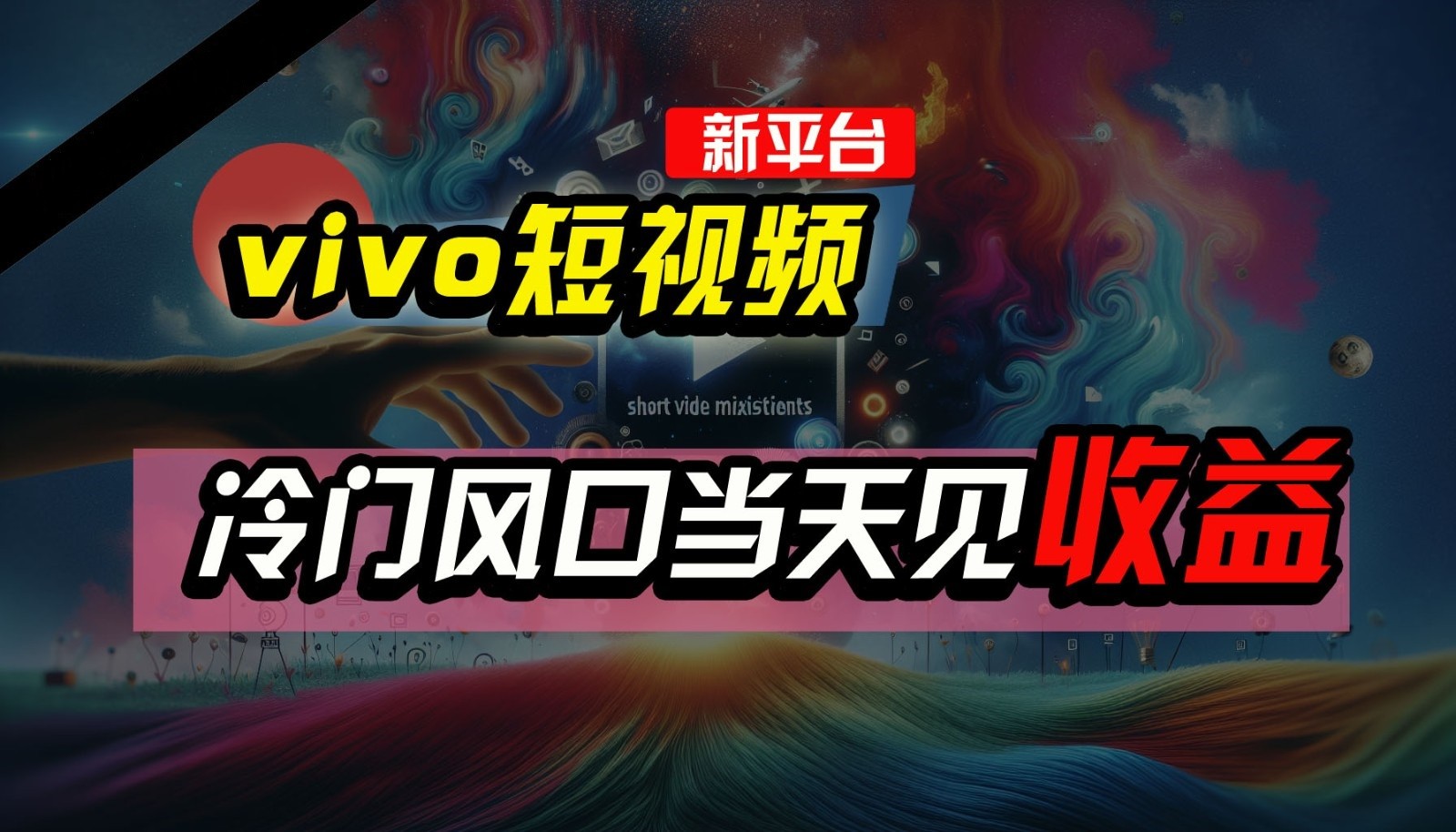 全新平台vivo短视频，新风口AI混剪无脑搬运，冷门风口当天见收益，7天撸了2300+了网赚项目-副业赚钱-互联网创业-资源整合八方网创