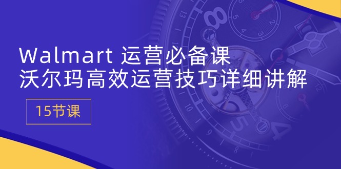 Walmart运营必备课：沃尔玛高效运营技巧详细讲解 (15节课)网赚项目-副业赚钱-互联网创业-资源整合八方网创