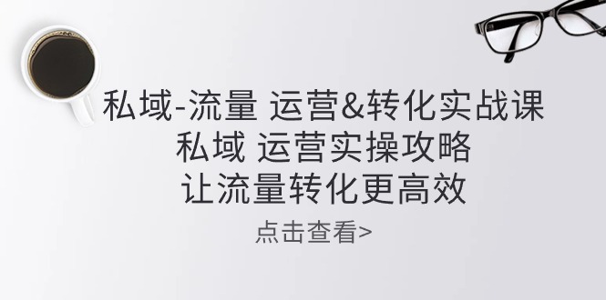 私域流量运营&转化实操课：私域运营实操攻略，让流量转化更高效网赚项目-副业赚钱-互联网创业-资源整合八方网创