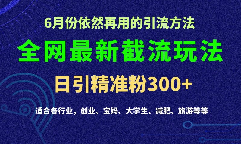2024全网最新截留玩法,每日引流突破300+网赚项目-副业赚钱-互联网创业-资源整合八方网创