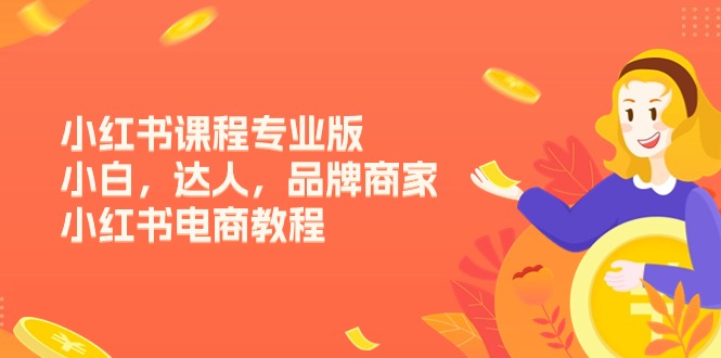 小红书课程专业版，小白，达人，品牌商家，小红书电商教程（15节）网赚项目-副业赚钱-互联网创业-资源整合八方网创