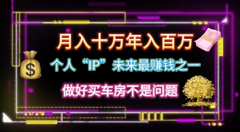 个人“ip”月入10w，年入100w网赚项目-副业赚钱-互联网创业-资源整合八方网创