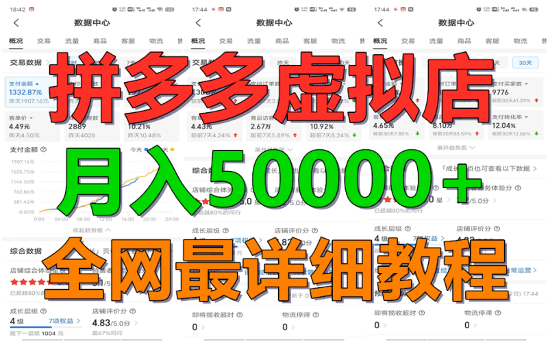 拼多多虚拟电商训练营月入50000+你也行,暴利稳定长久,副业首选网赚项目-副业赚钱-互联网创业-资源整合八方网创