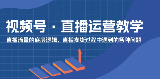 视频号直播运营教学：直播流量的底层逻辑，直播卖货过程中遇到的各种问题网赚项目-副业赚钱-互联网创业-资源整合八方网创