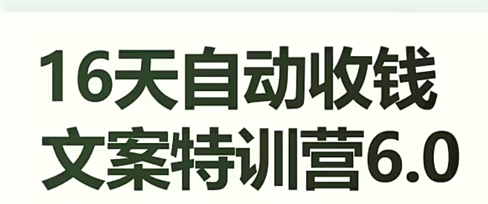16天自动收钱文案特训营6.0，学会儿每天自动咔咔收钱网赚项目-副业赚钱-互联网创业-资源整合八方网创