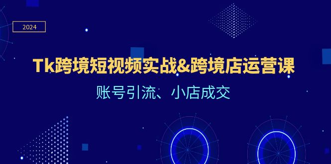 Tk跨境短视频实战&跨境店运营课：账号引流、小店成交网赚项目-副业赚钱-互联网创业-资源整合八方网创