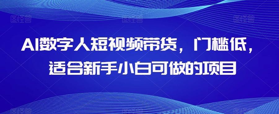 AI数字人短视频带货，门槛低，适合新手小白可做的项目网赚项目-副业赚钱-互联网创业-资源整合八方网创