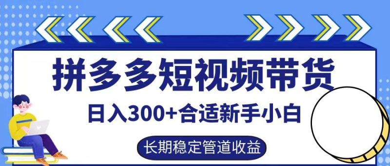 拼多多短视频带货日入300+,实操账户展示看就能学会网赚项目-副业赚钱-互联网创业-资源整合八方网创