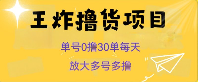 王炸撸货项目，单号0撸30单每天，多号多撸【揭秘】网赚项目-副业赚钱-互联网创业-资源整合八方网创