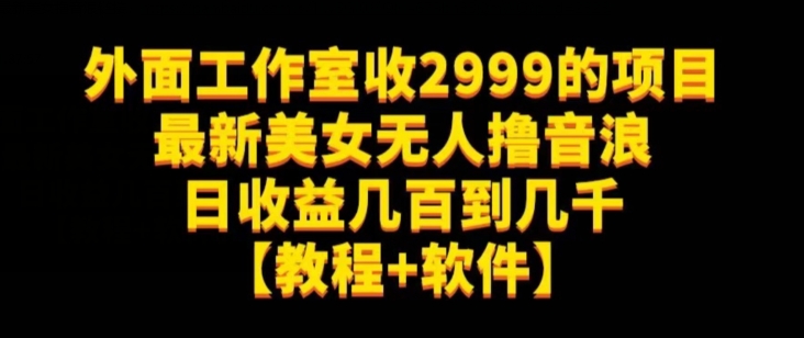 外面工作室收2999的项目最新美女无人撸音浪日收益几百到几千【教程+软件】（仅揭秘）网赚项目-副业赚钱-互联网创业-资源整合八方网创