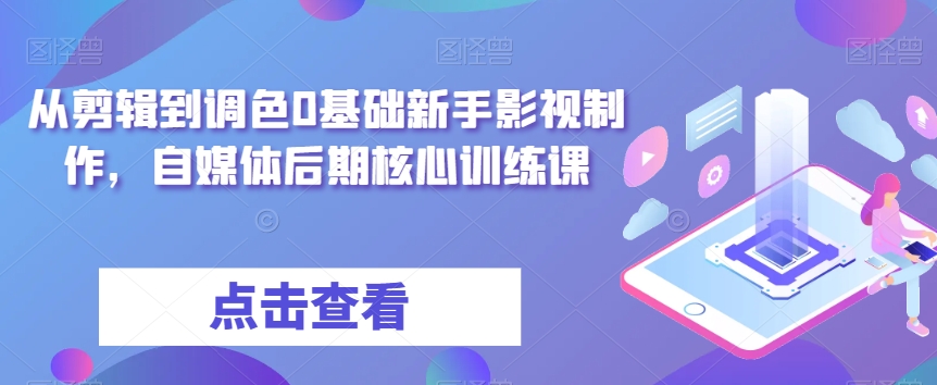从剪辑到调色0基础新手影视制作，自媒体后期核心训练课网赚项目-副业赚钱-互联网创业-资源整合八方网创