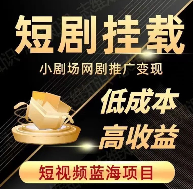 2023短视频蓝海项目，抖音快手短剧推广变现教程，低成本高收益网赚项目-副业赚钱-互联网创业-资源整合八方网创