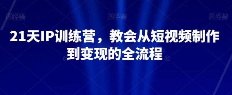 21天IP训练营，教会从短视频制作到变现的全流程网赚项目-副业赚钱-互联网创业-资源整合八方网创