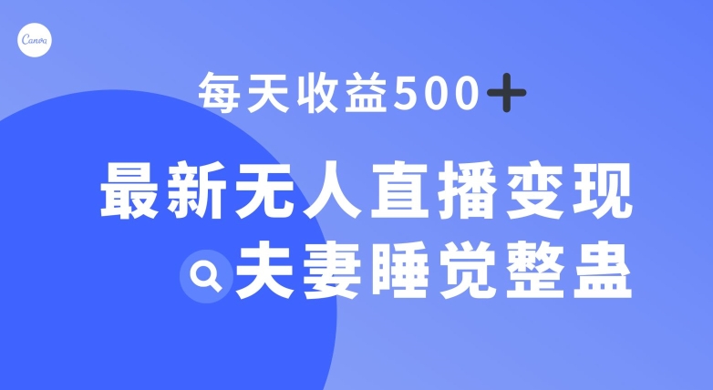 最新无人直播变现，夫妻睡觉整蛊，每天躺赚500+【揭秘】网赚项目-副业赚钱-互联网创业-资源整合八方网创