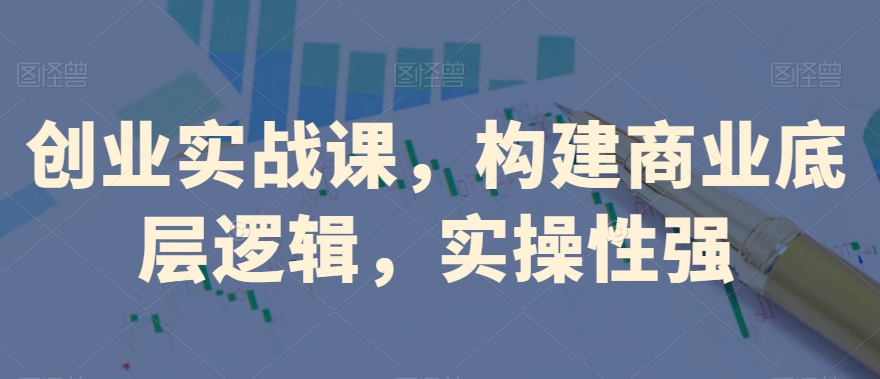 创业实战课，​构建商业底层逻辑，实操性强网赚项目-副业赚钱-互联网创业-资源整合八方网创