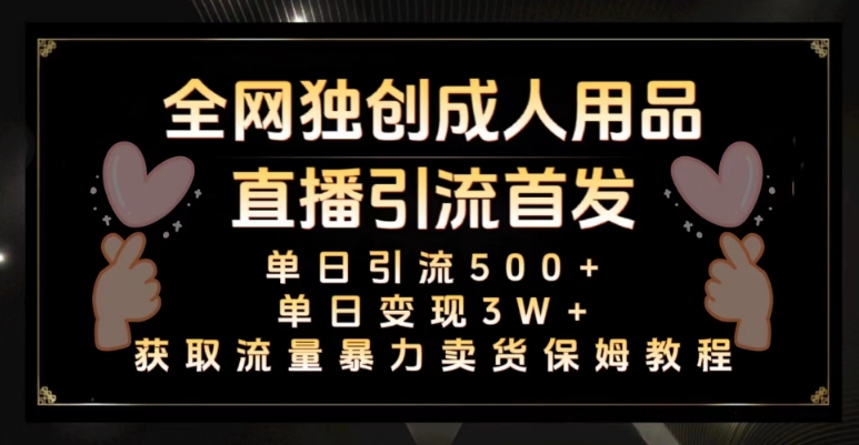 全网独创真人主播+无人直播单日引流500+，橙人用品暴力卖货单日变现3W+保姆似教学2.0【揭秘】网赚项目-副业赚钱-互联网创业-资源整合八方网创