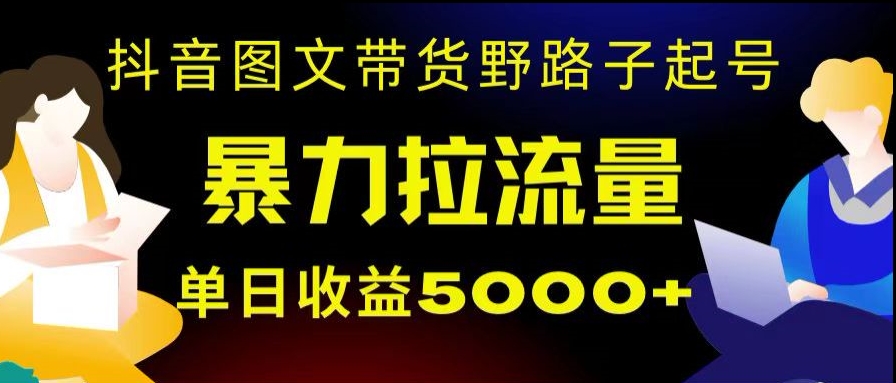 抖音图文带货暴力起号，单日收益5000+，野路子玩法，简单易上手，一部手机即可【揭秘】网赚项目-副业赚钱-互联网创业-资源整合八方网创