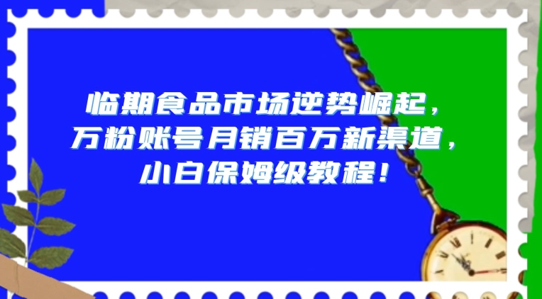 临期食品市场逆势崛起，万粉账号月销百万新渠道，小白保姆级教程【揭秘】网赚项目-副业赚钱-互联网创业-资源整合八方网创