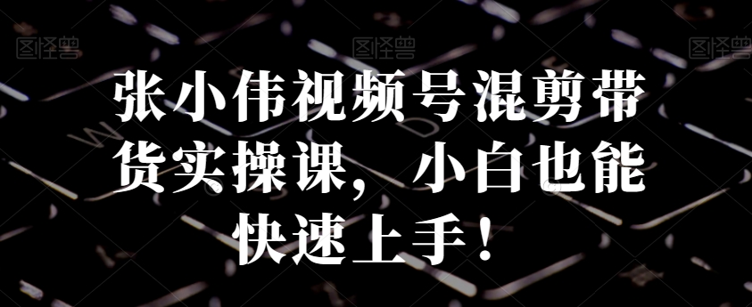 张小伟视频号混剪带货实操课，小白也能快速上手！网赚项目-副业赚钱-互联网创业-资源整合八方网创